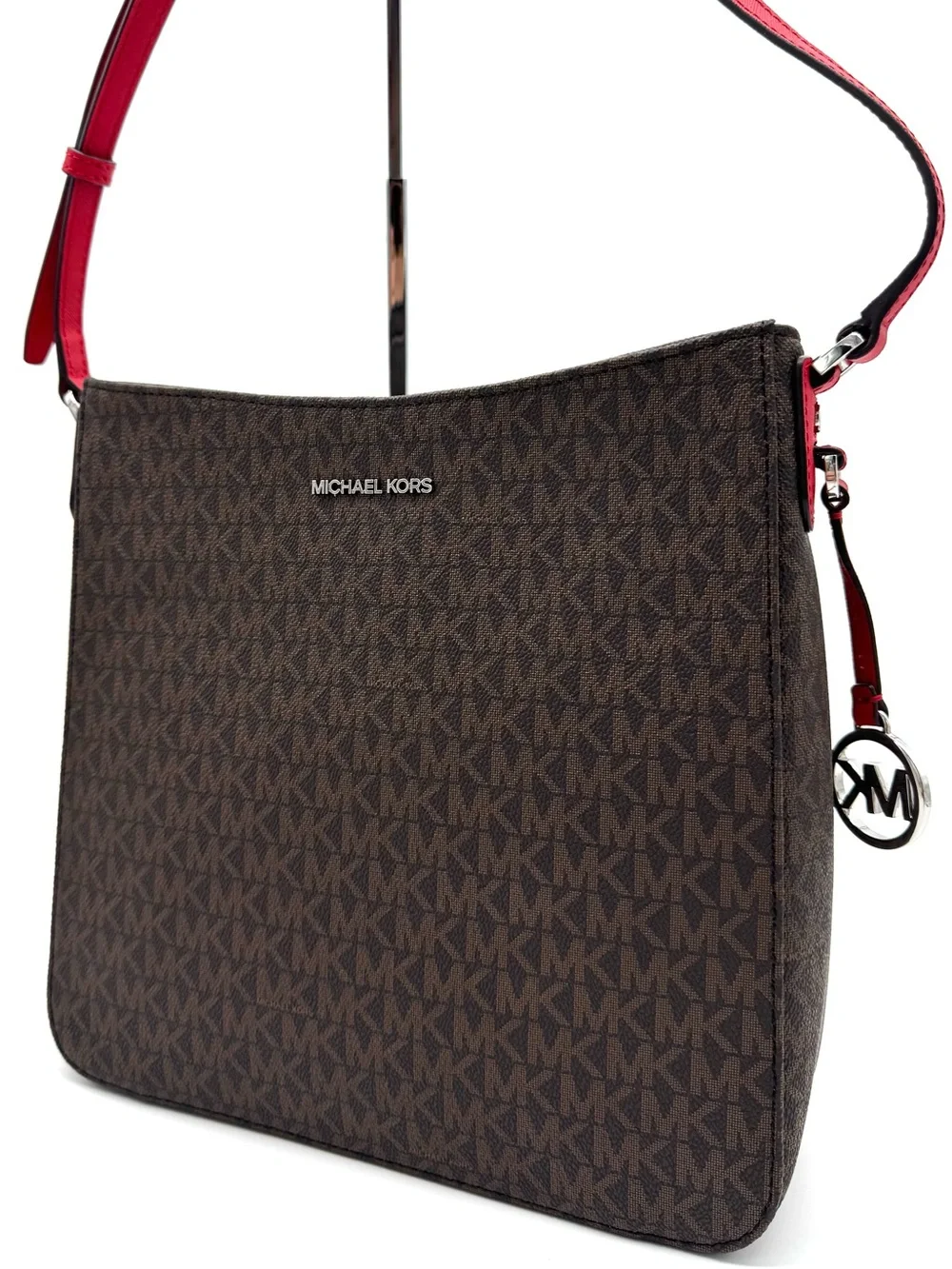 Michael Kors Large Messenger Crossbody Bag Brown/Red